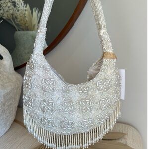 NWT! Viral Handcrafted Pearl Beaded Shoulder Bag
